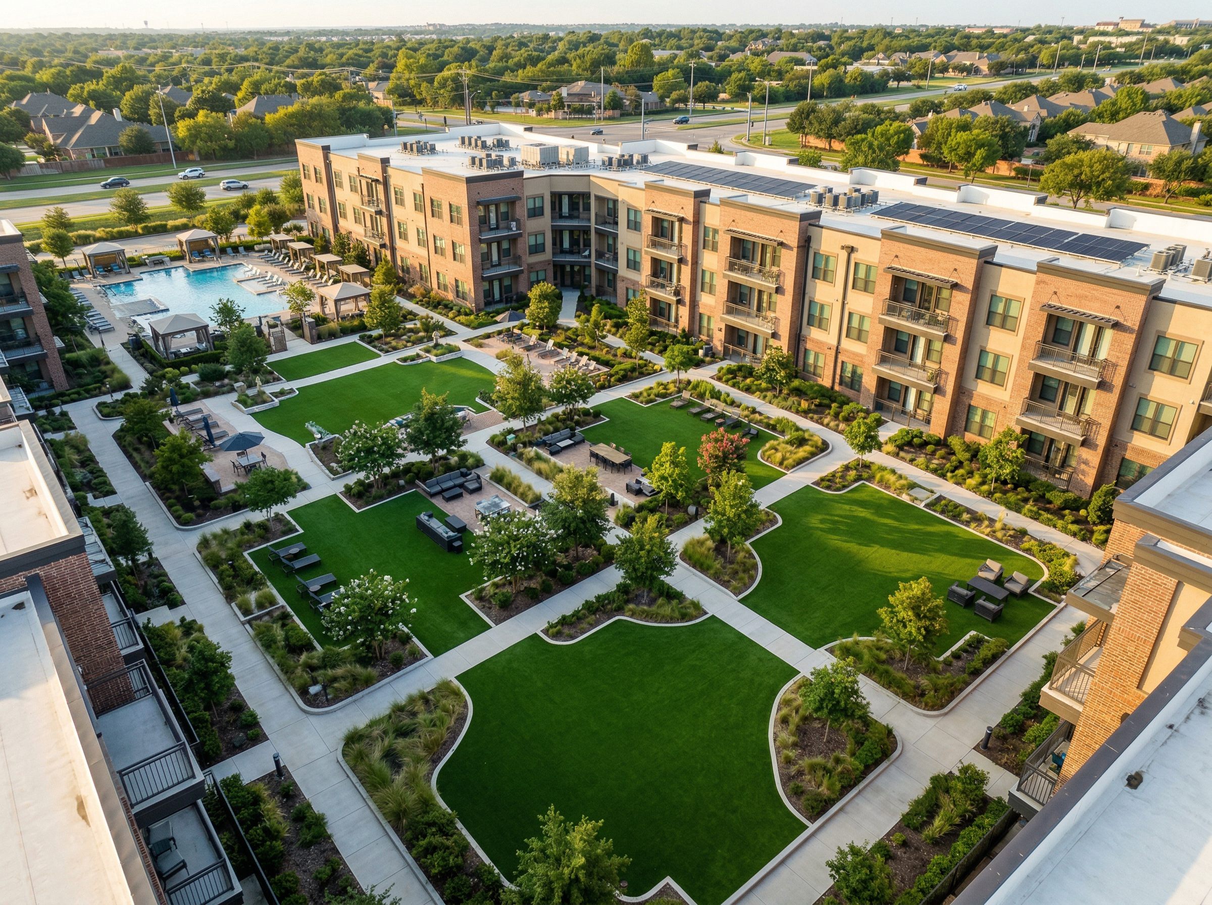 Commercial artificial turf installation for businesses in Dallas�Fort Worth by Truhaven Outdoor Living