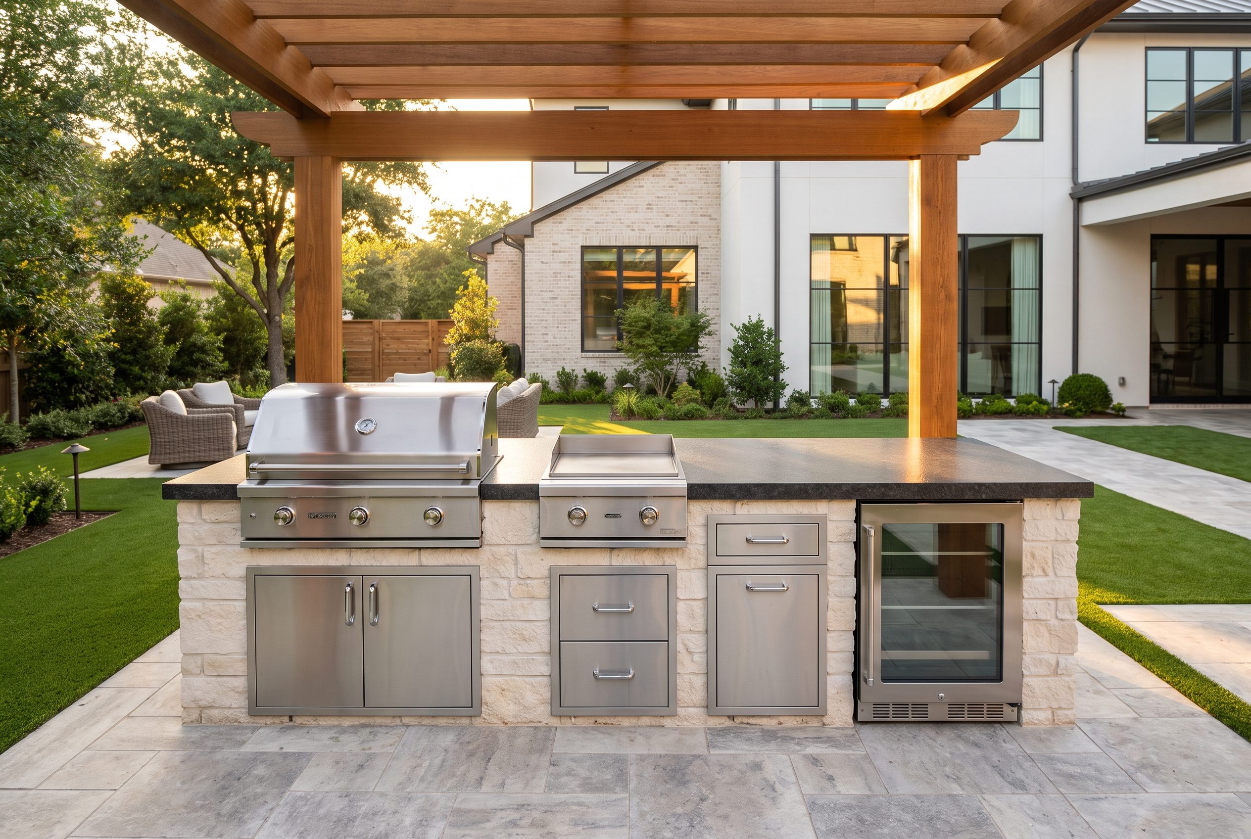 Custom Outdoor Kitchen BBQ Island DFW by Truhaven Outdoor Living